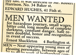 shackleton advertisement men wanted